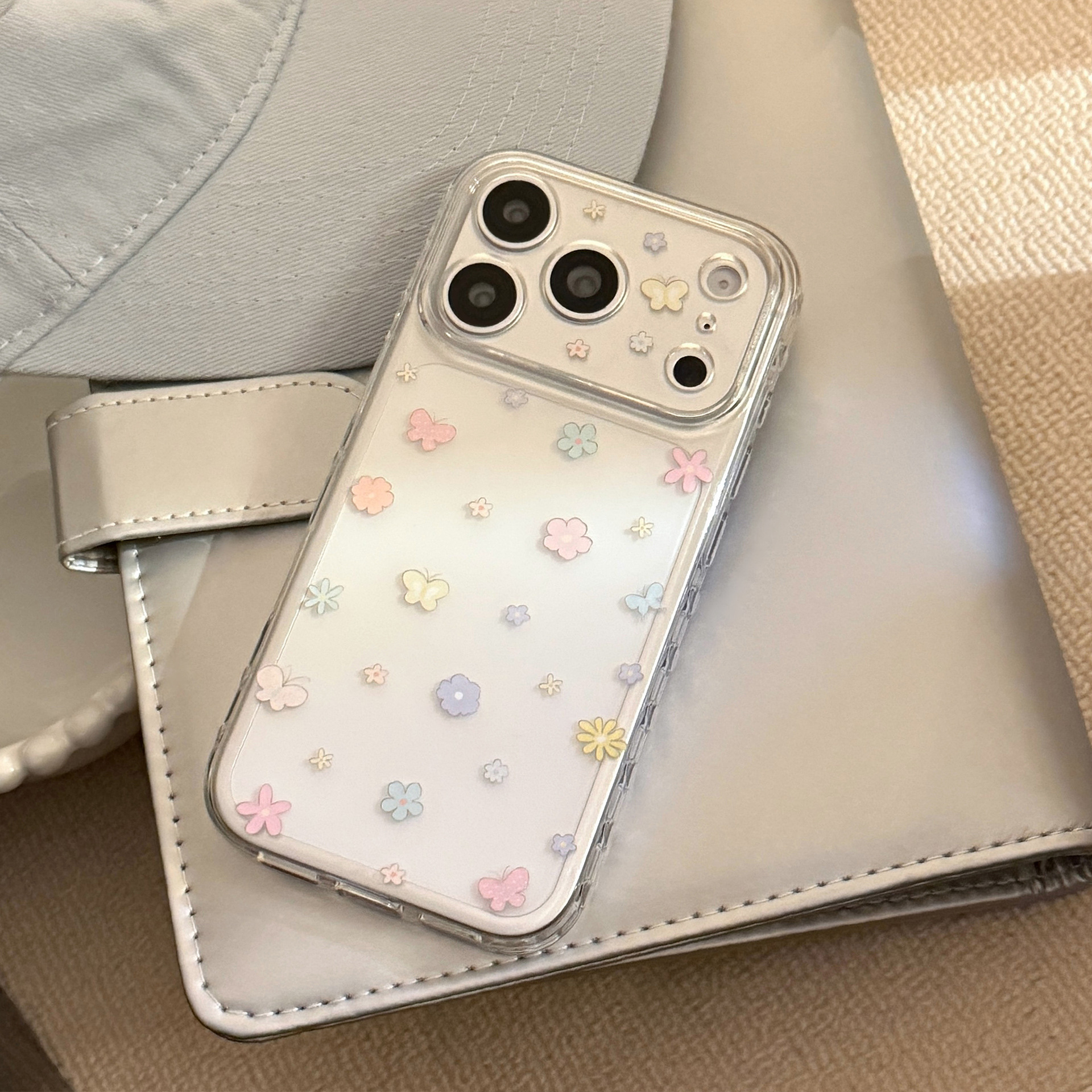 Phone Cases Korean - Korean Colorful Flowers Butterfly Pattern Phone
