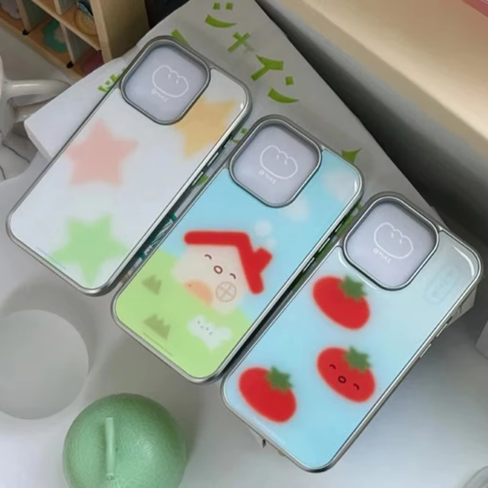 Phone Cases Korean - Korean Stars House Tomato Electroplated Drip