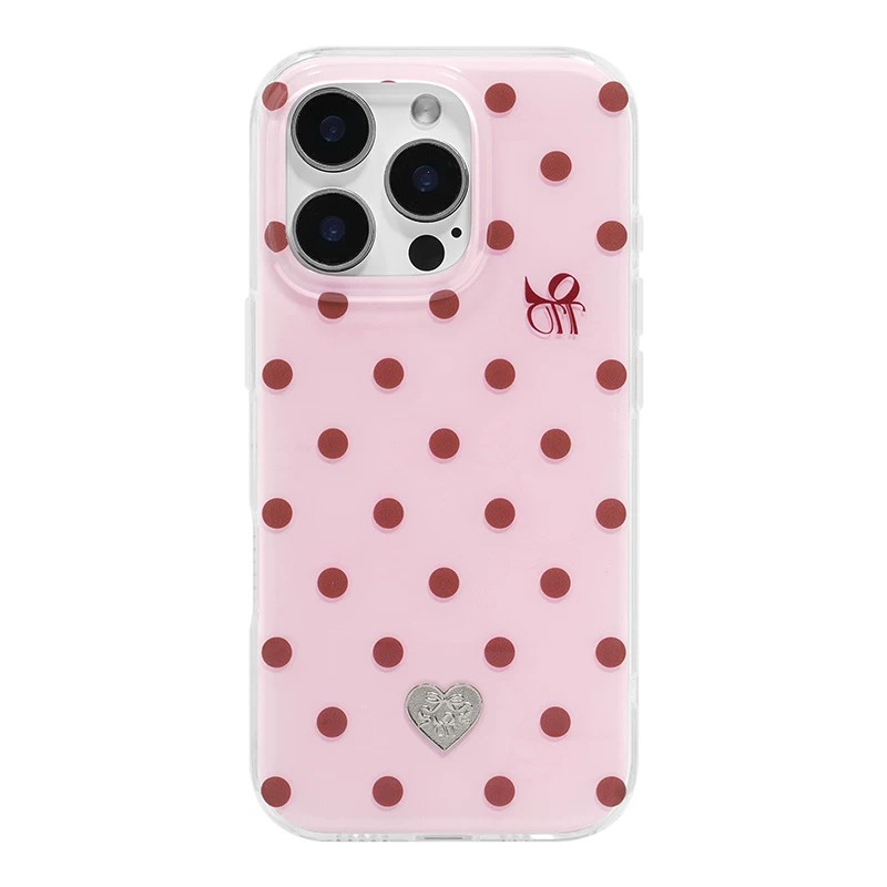 Phone Cases Polka Dot - Minimalist Pink Polka Dots Strawberry Print