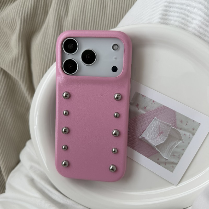 Phone Cases Ugly - Luxury Metal Bead Leather Phone Case