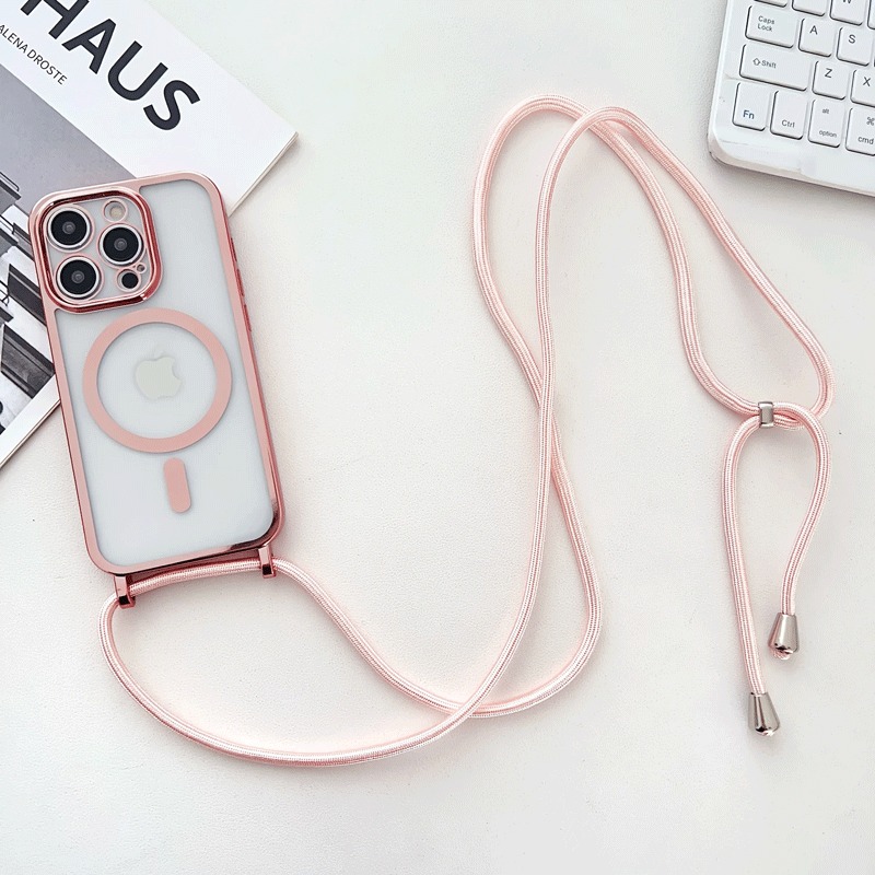 Phone Cases Magsafe - Crossboby Lanyard Plating Phone Case For