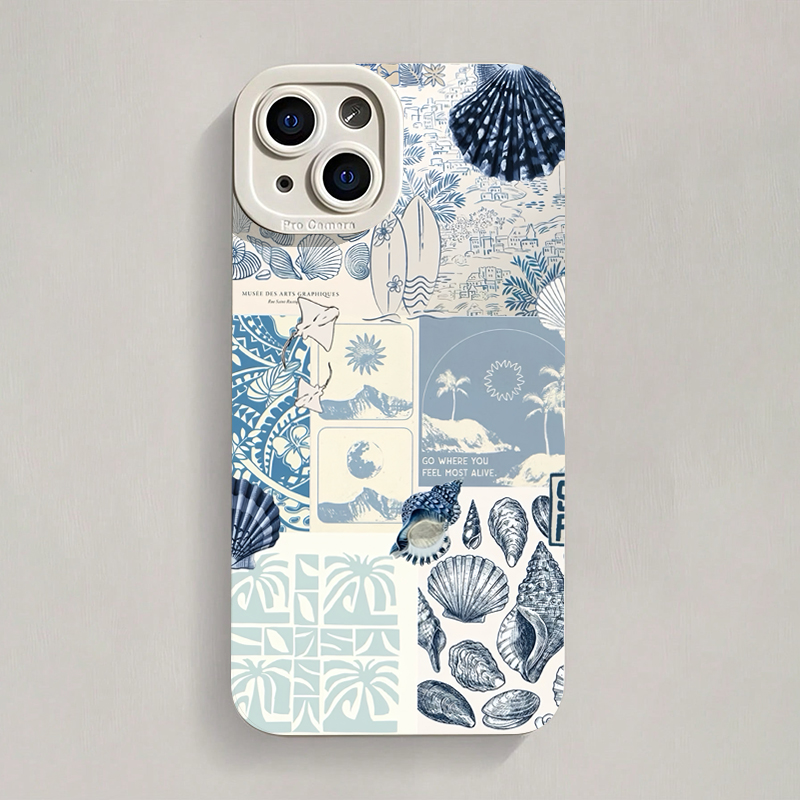 Phone Cases Beach - Ocean Creative Coastal Seashell Seaweed Pattern