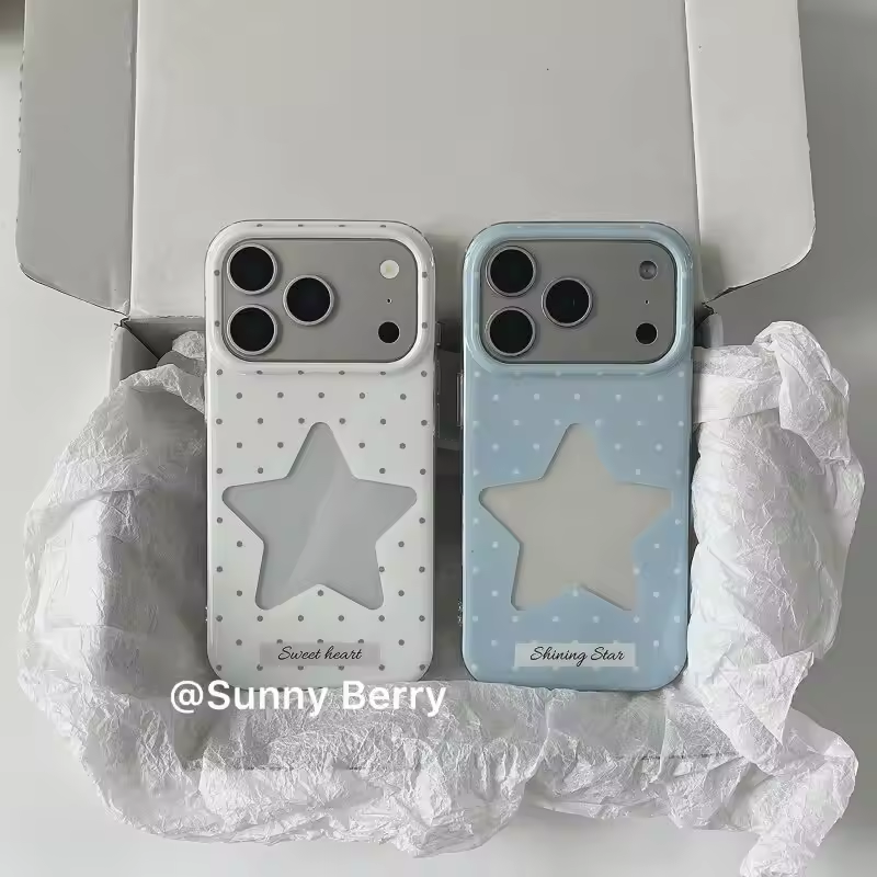 Phone Cases Polka Dot - Minimalist Fresh Blue and White Polka