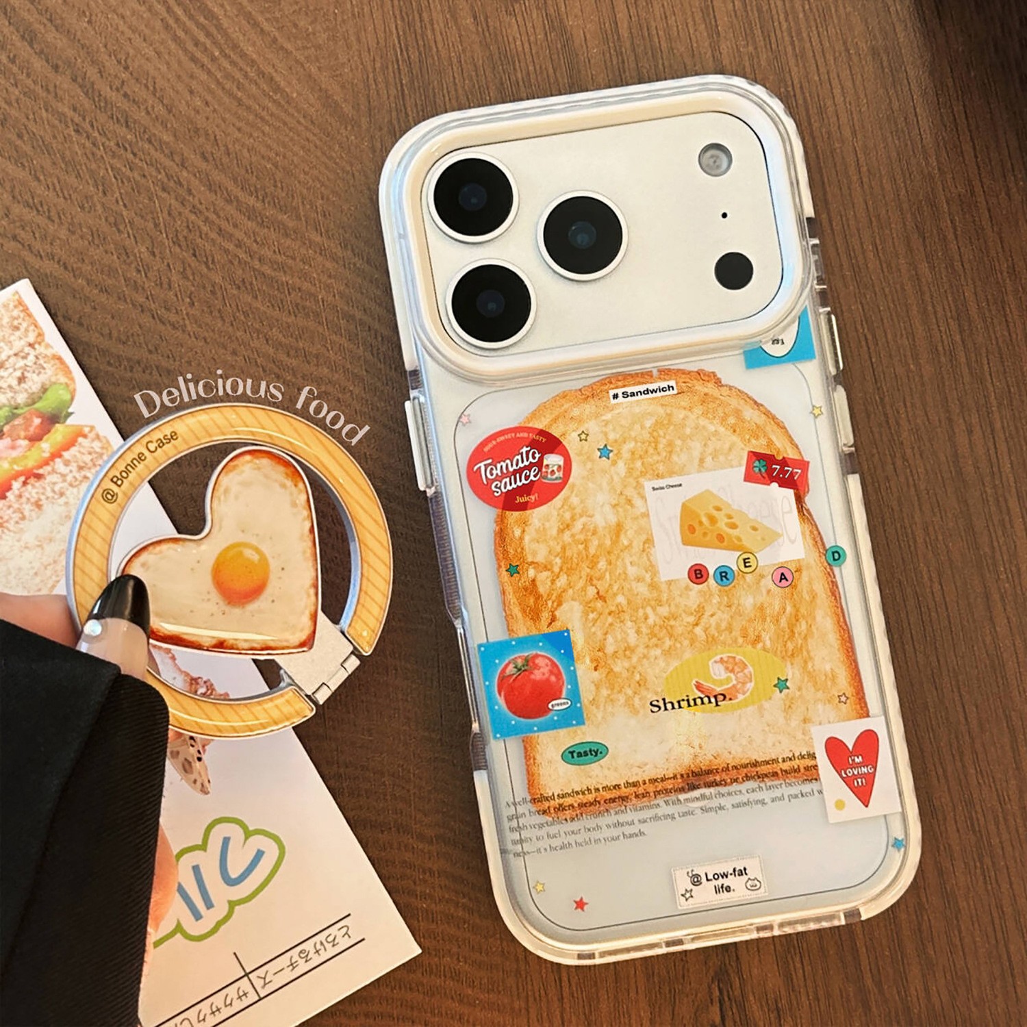 Korean Magnetic Fold Love Hear - Phone Cases Girly のレビューと価格