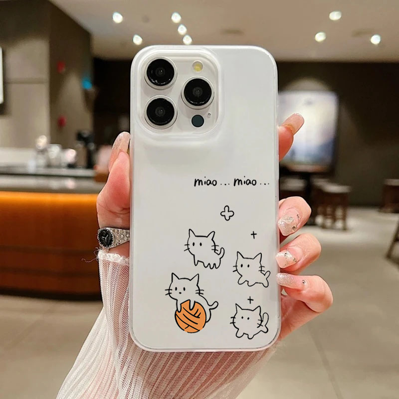 Cute Black Cat Pattern Phone C - Phone Cases Cat のレビューと価格