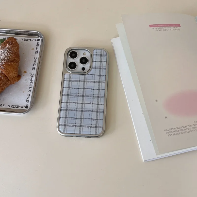 Korean Ins Epoxy Blue Plaid Pa - Phone Cases Korean のレビューと価格