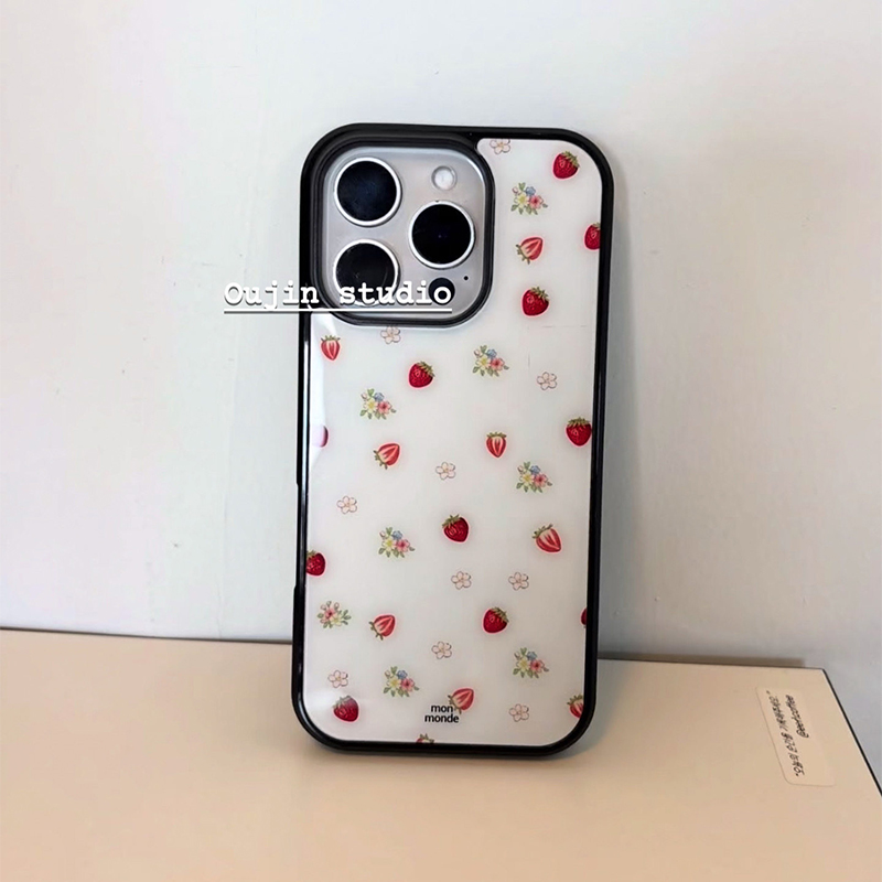 Korean Ins Strawberry Flowers  - Phone Cases Korean のレビューと価格