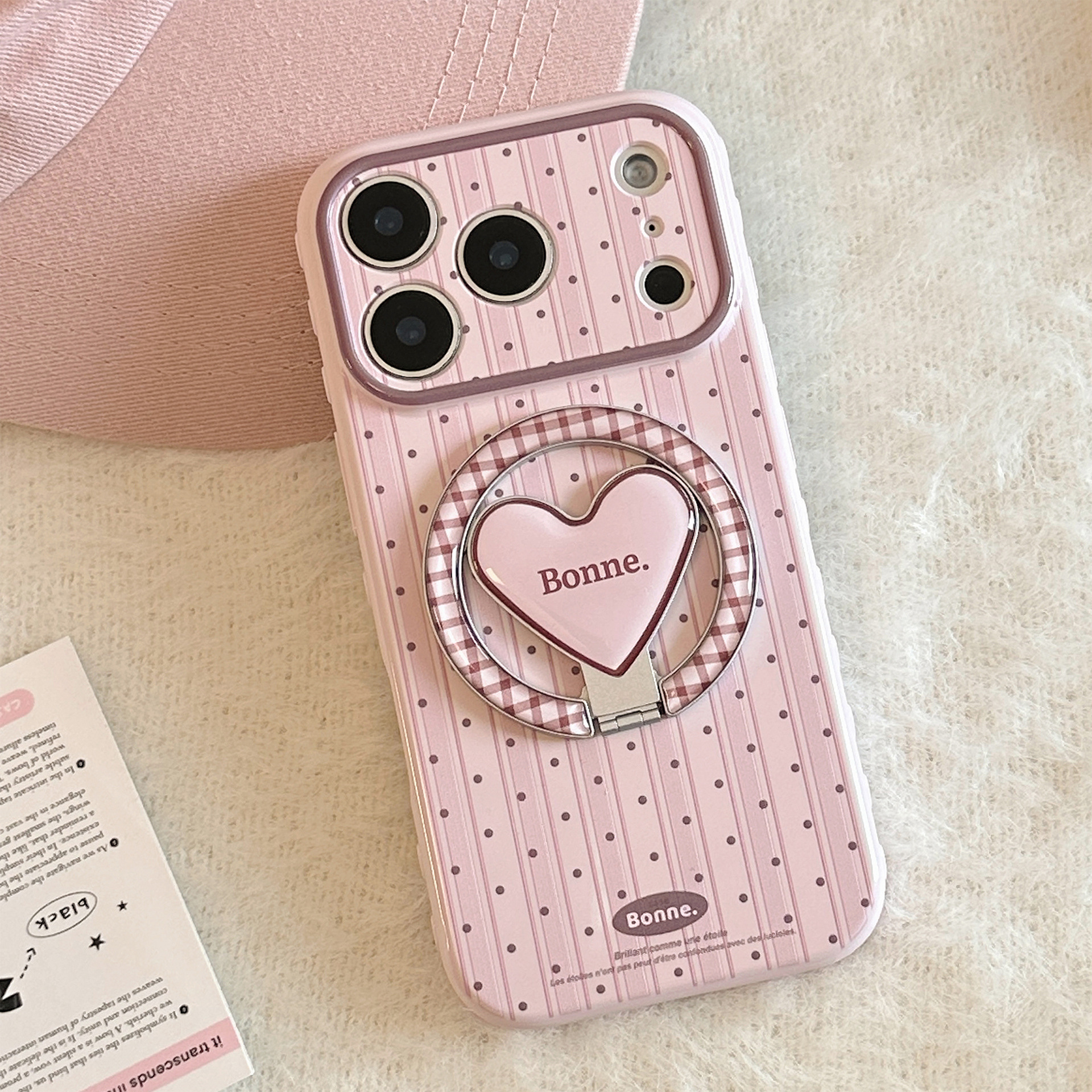 Korean Striped Dots Fold Latti - Phone Cases Girly のレビューと価格