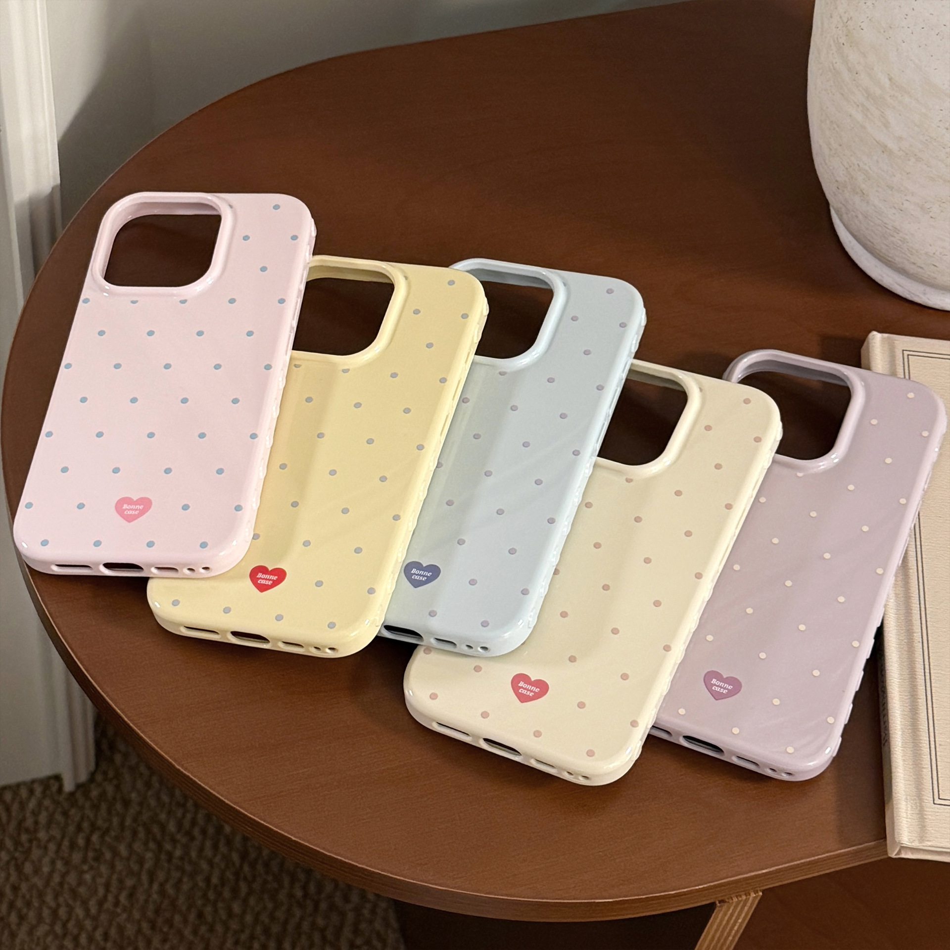 Korean Full Screen Candy Color - Phone Cases Polka Dot のレビューと価格