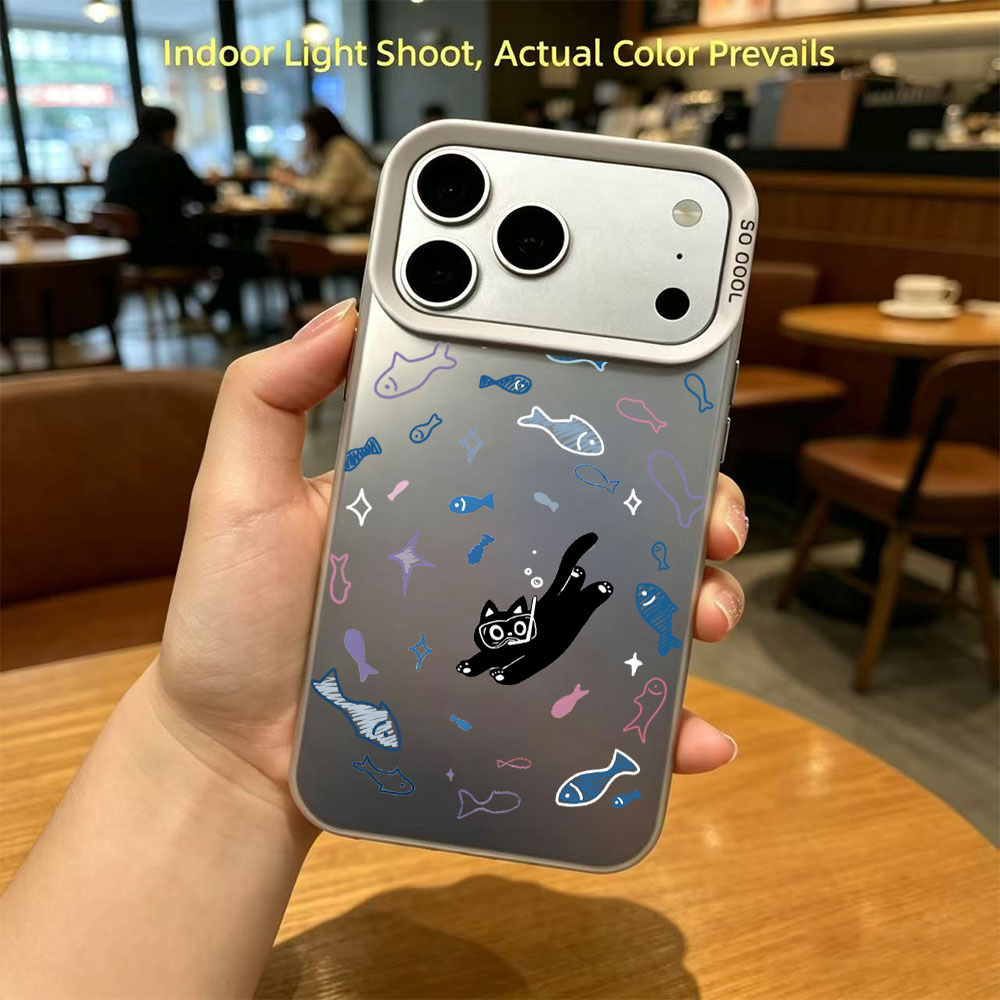 Diving Black Cat IMD Color Sil - Phone Cases Cat のレビューと価格