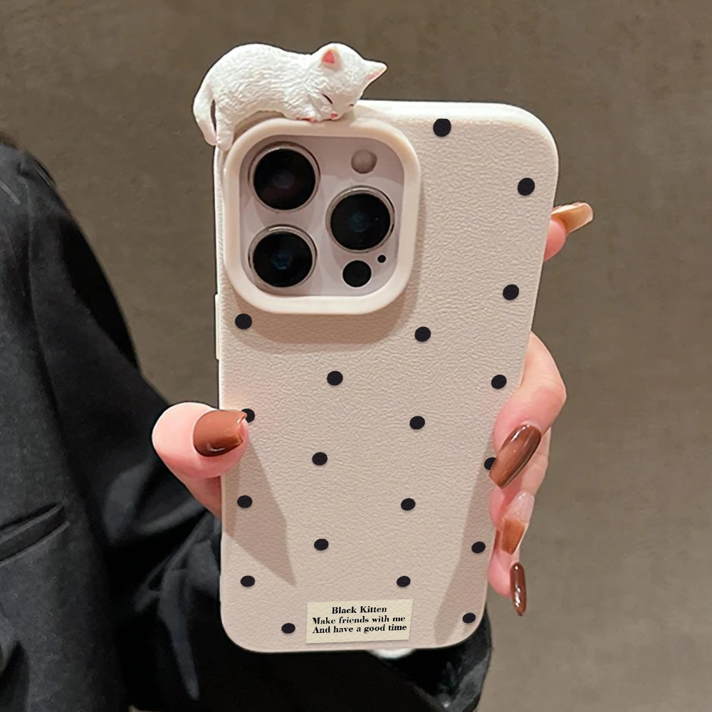 Cute 3D Cat Dot Case For iPhon - Phone Cases Cat のレビューと価格