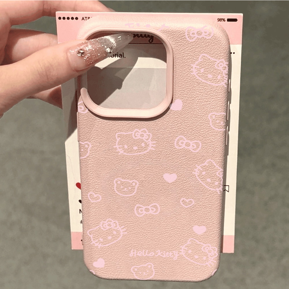Cute HelloKitty Pink Line Cat  - Phone Cases Cat のレビューと価格