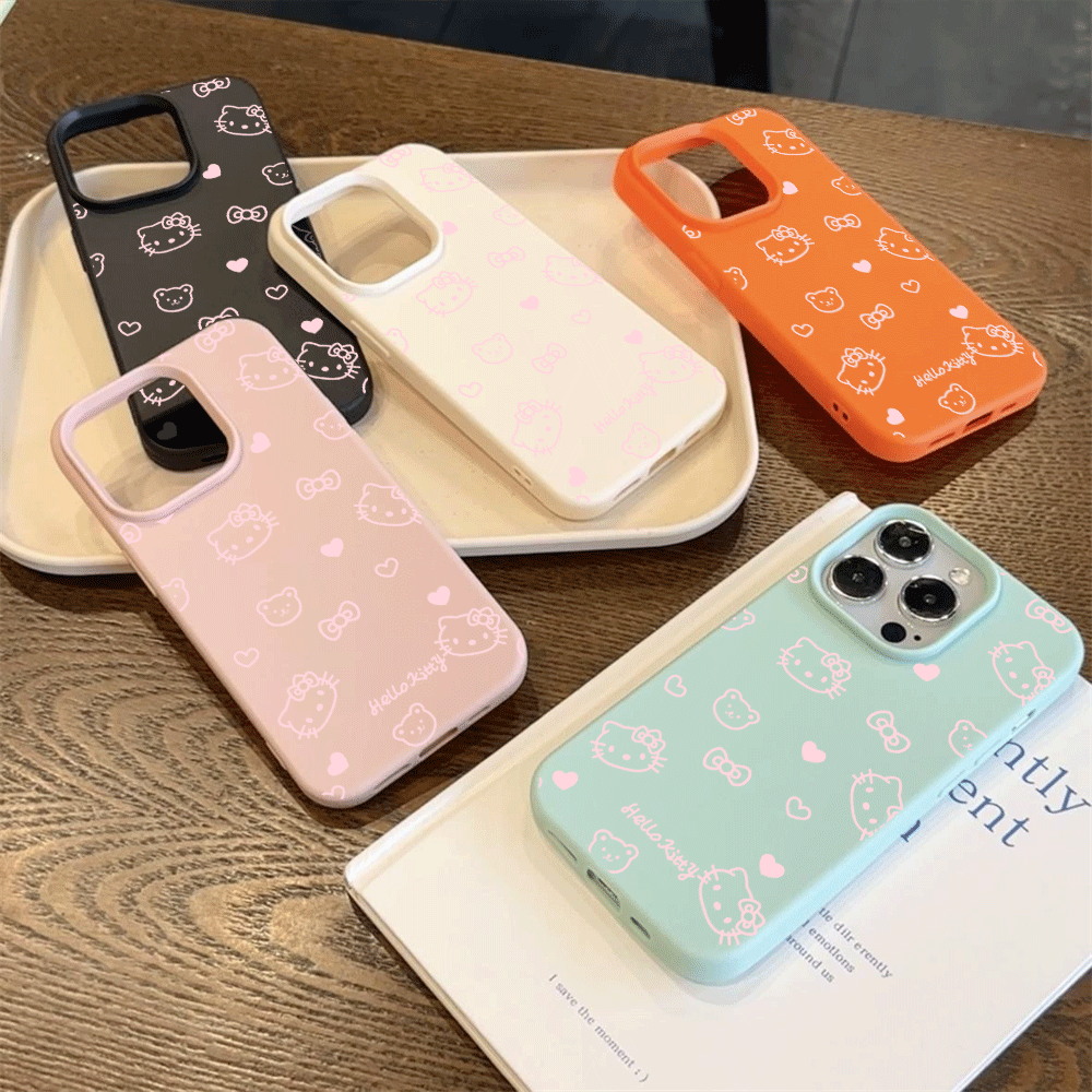 Cute HelloKitty Pink Line Cat  - Phone Cases Cat のレビューと価格