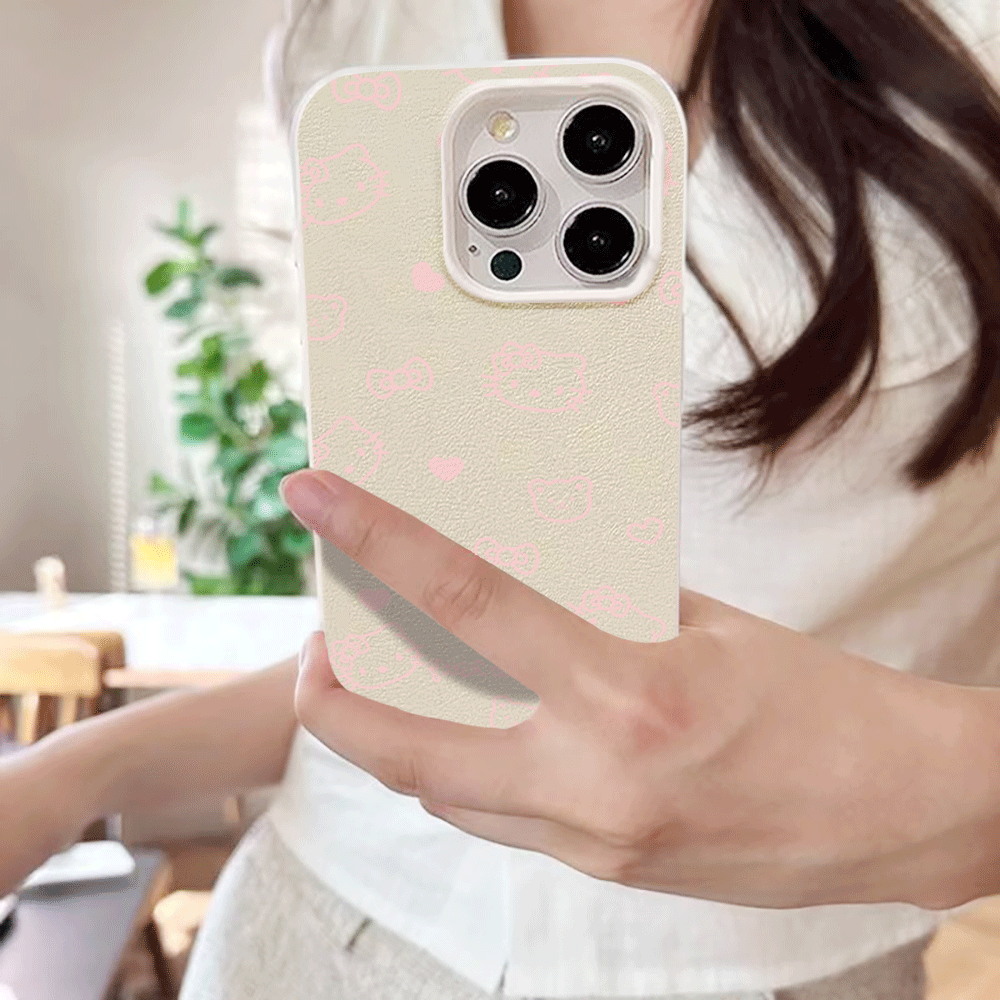 Cute HelloKitty Pink Line Cat  - Phone Cases Cat のレビューと価格