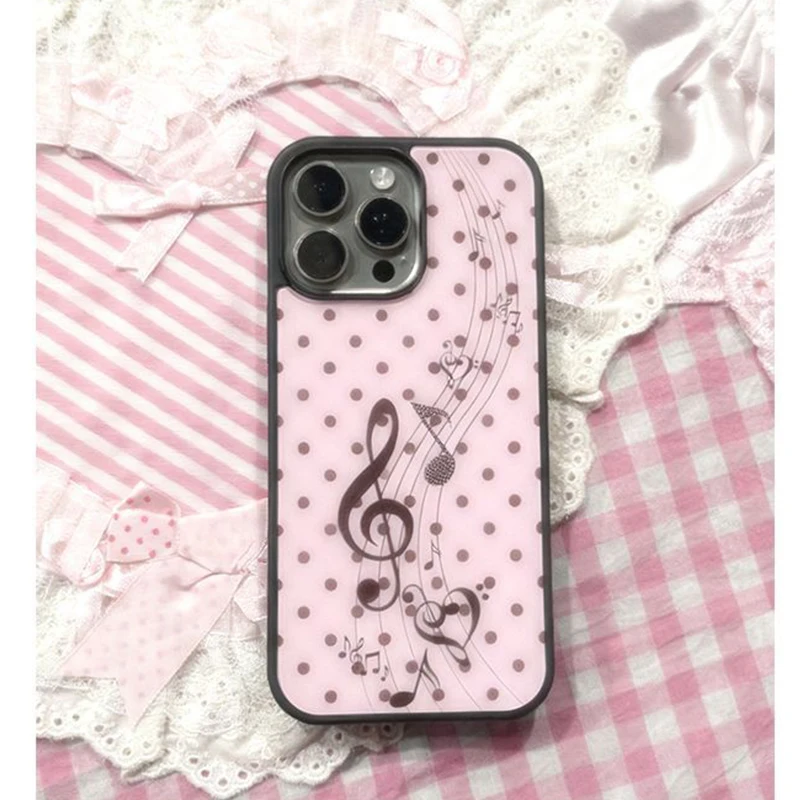 Korean ins Pink Brown Polka Do - Phone Cases Polka Dot のレビューと価格