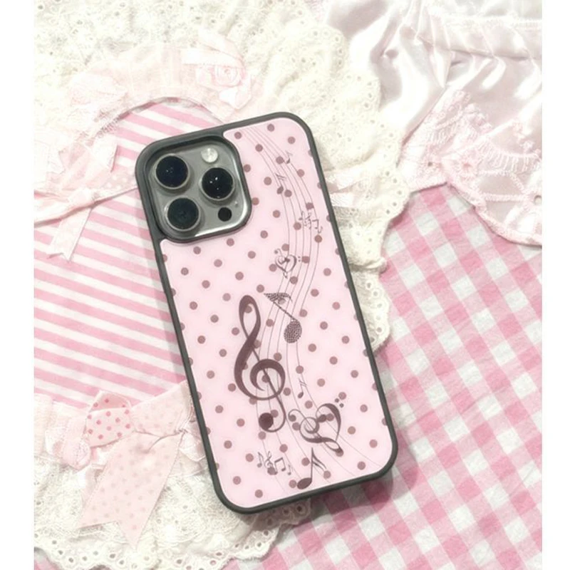 Korean ins Pink Brown Polka Do - Phone Cases Polka Dot のレビューと価格