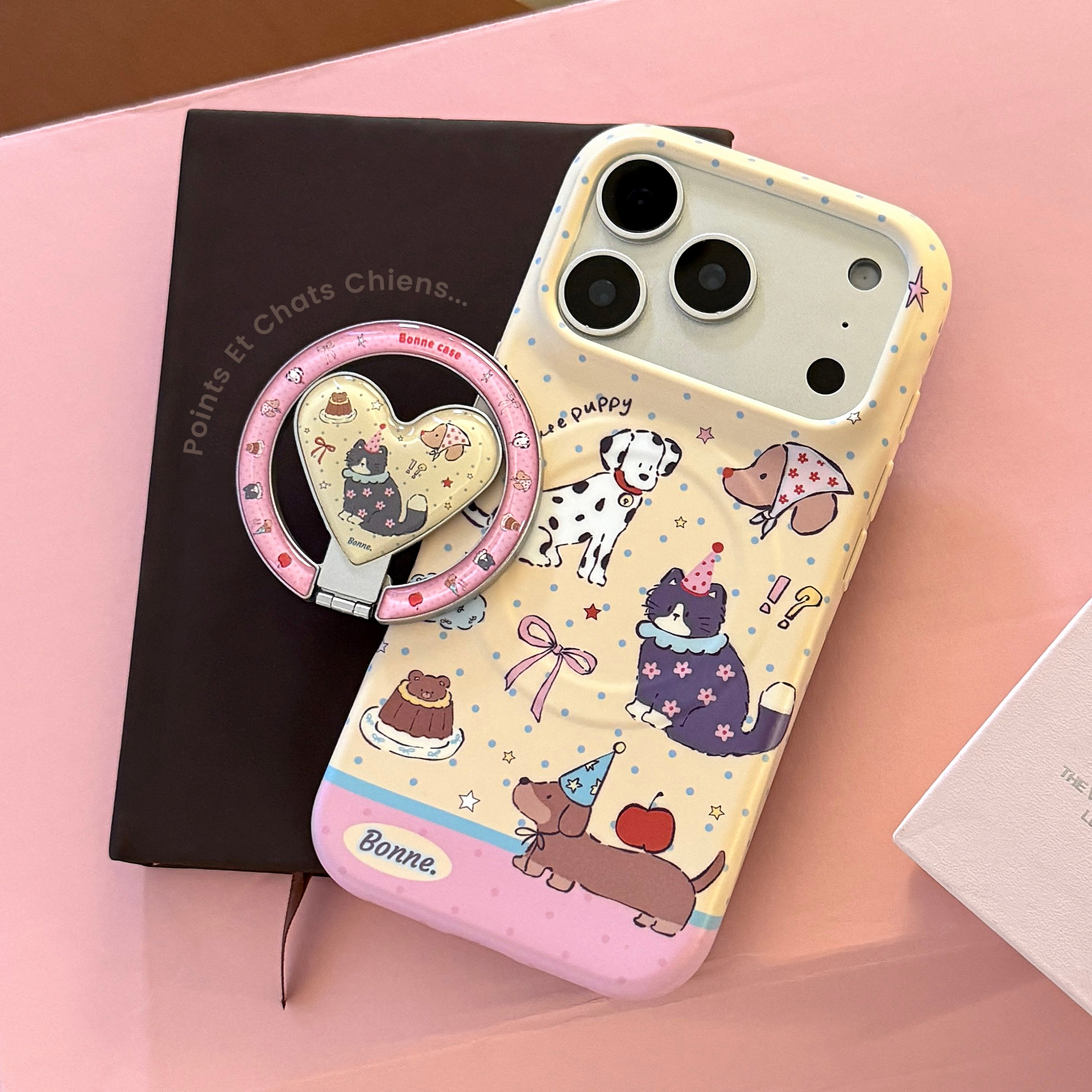 Korean Cartoon Puppy Cat Party - Phone Cases Girly のレビューと価格