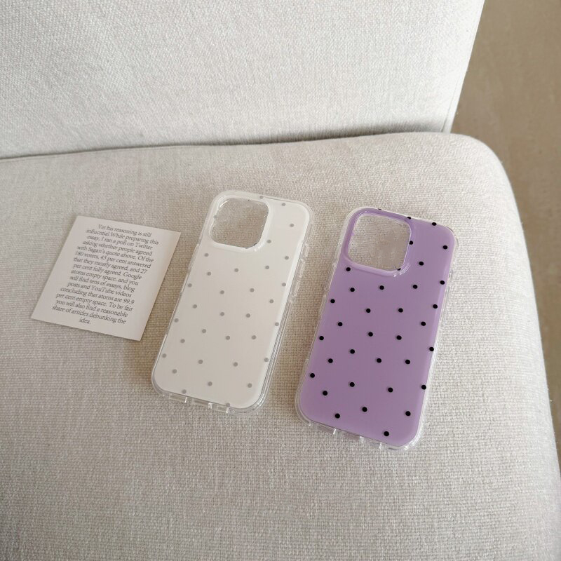 Korean White & Purple Polka Do - Phone Cases Polka Dot のレビューと価格