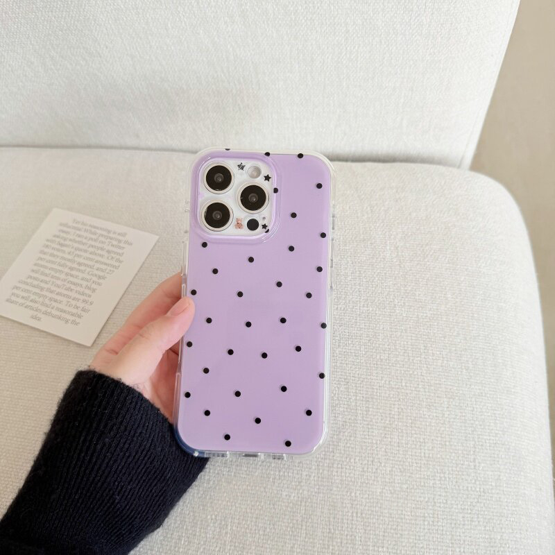 Korean White & Purple Polka Do - Phone Cases Polka Dot のレビューと価格