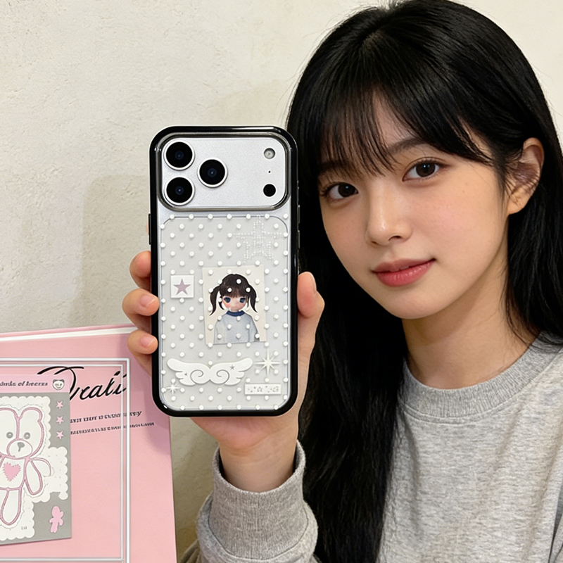 Ins Korean Girl Polka Dots Win - Phone Cases Girly のレビューと価格