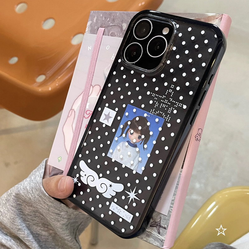 Ins Korean Girl Polka Dots Win - Phone Cases Girly のレビューと価格