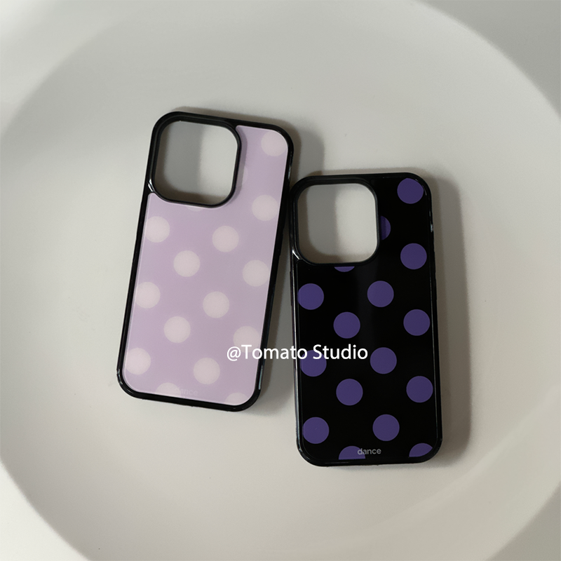 Korean Ins Fashion Purple Polk - Phone Cases Polka Dot のレビューと価格