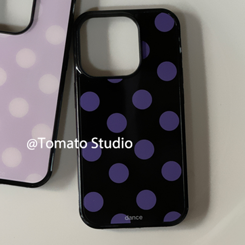 Korean Ins Fashion Purple Polk - Phone Cases Polka Dot のレビューと価格