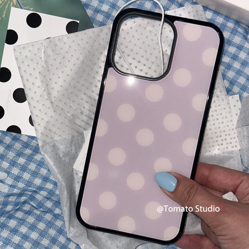 Korean Ins Fashion Purple Polk - Phone Cases Polka Dot のレビューと価格