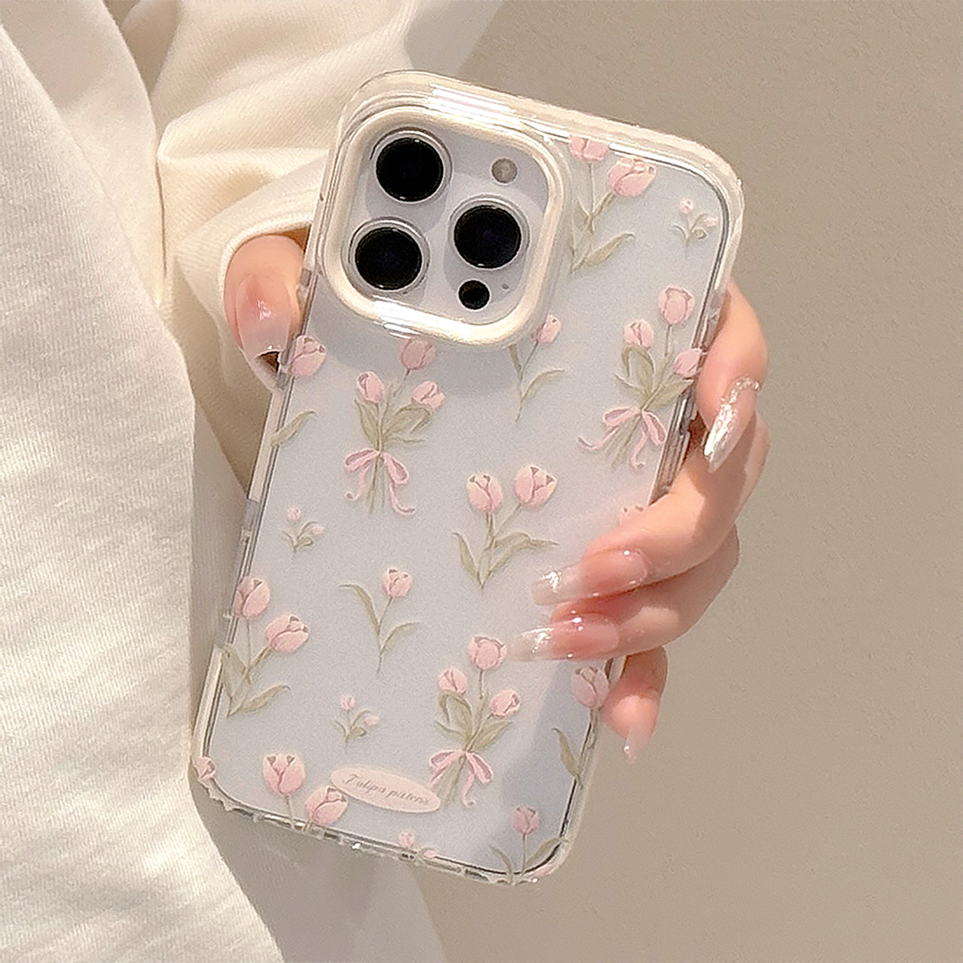 Korean Full Screen Pink Tulip  - Phone Cases Korean のレビューと価格