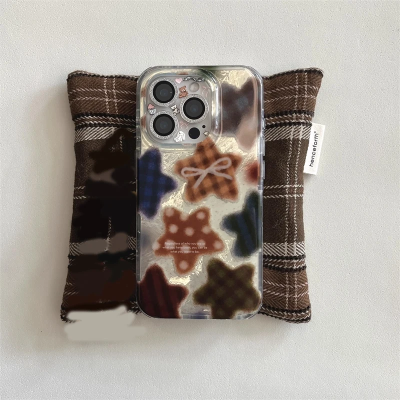 Korean Winter Cute Brown Check - Phone Cases Korean のレビューと価格