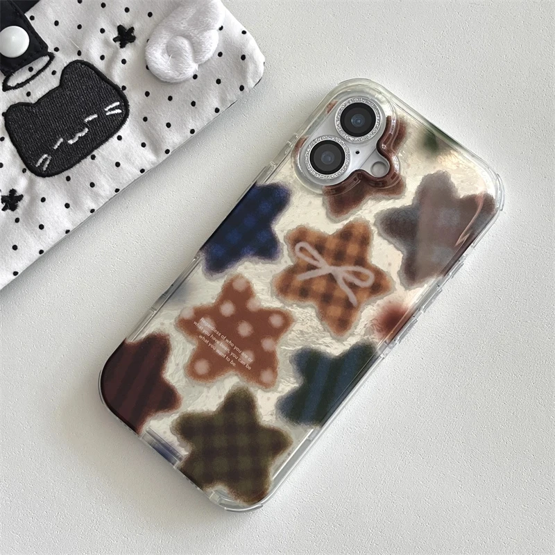 Korean Winter Cute Brown Check - Phone Cases Korean のレビューと価格