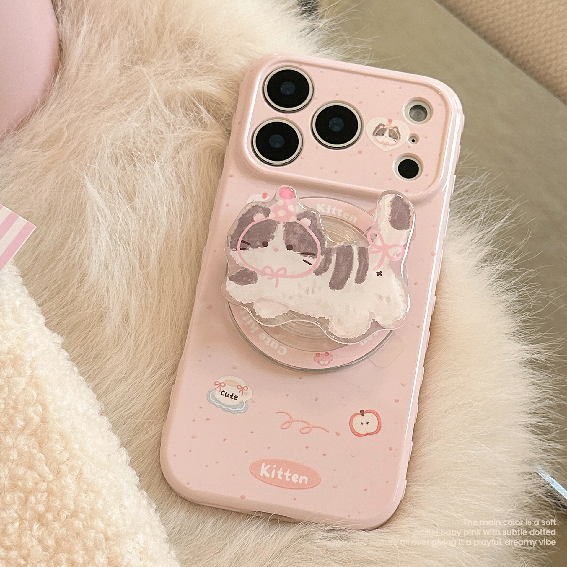 Korean Pink Polka Dot Cute Car - Phone Cases Girly のレビューと価格