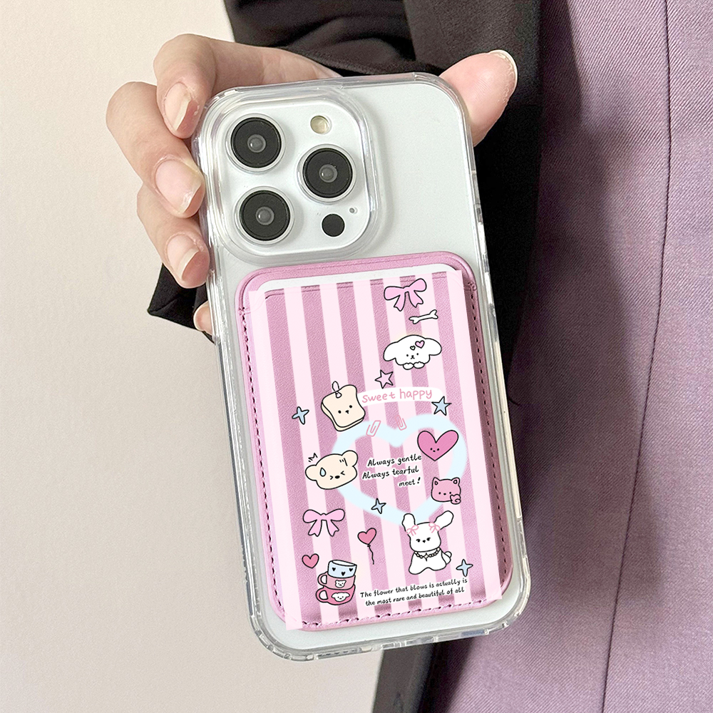 Cute Girly Sketch Style Leathe - Card Holder Slim Case のレビューと価格