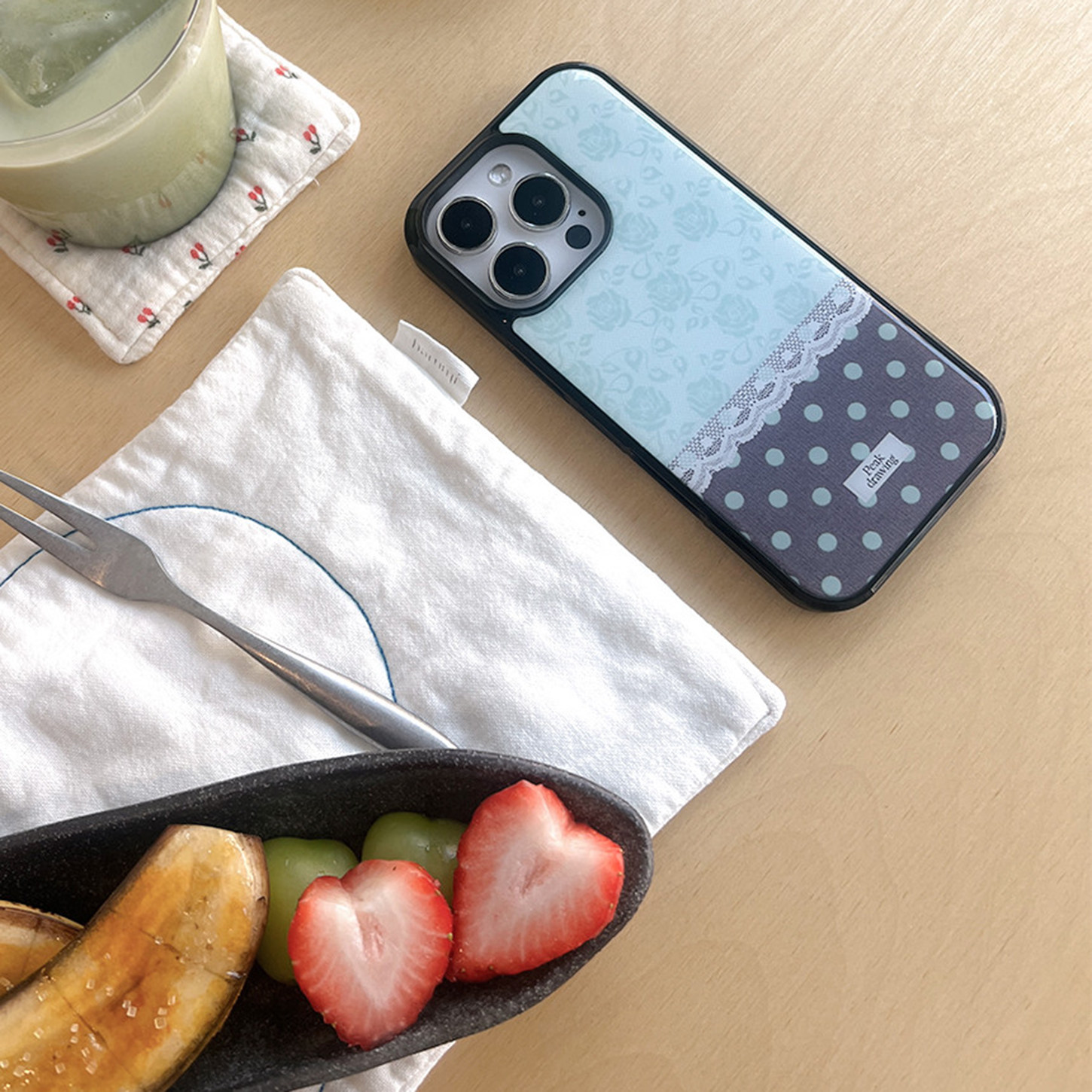 Korean Ins Polka Dots Lace Ros - Phone Cases Polka Dot のレビューと価格