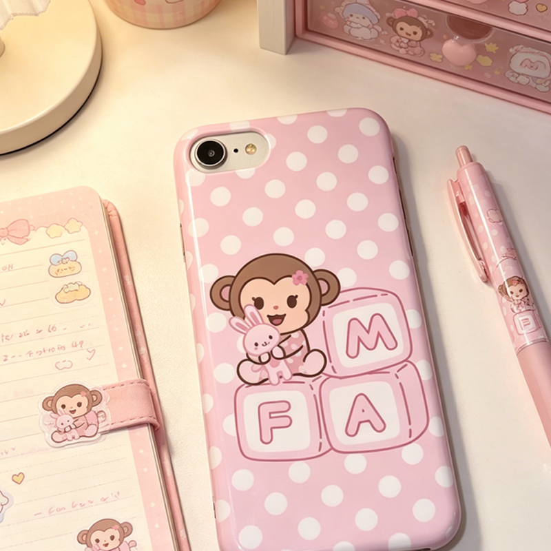 Korean Cartoon Sweet Pink Cute - Phone Cases Polka Dot のレビューと価格