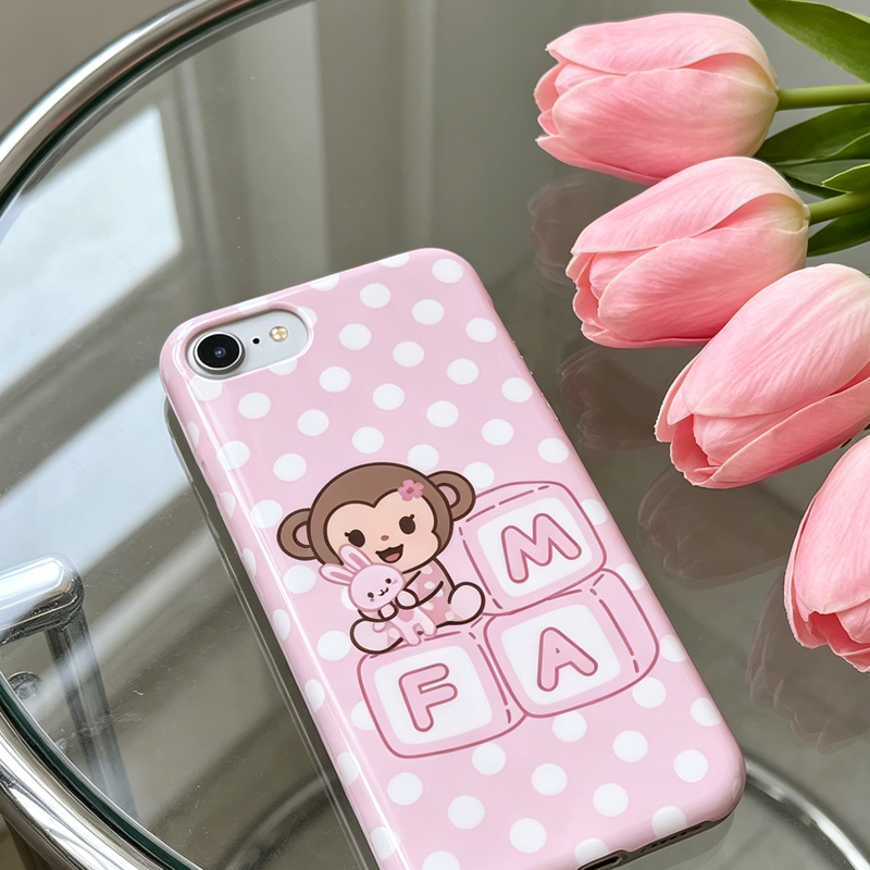 Korean Cartoon Sweet Pink Cute - Phone Cases Polka Dot のレビューと価格