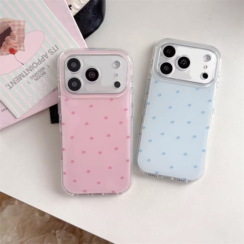 Korean Ins Girl Simple Blue Pi - Phone Cases Polka Dot のレビューと価格