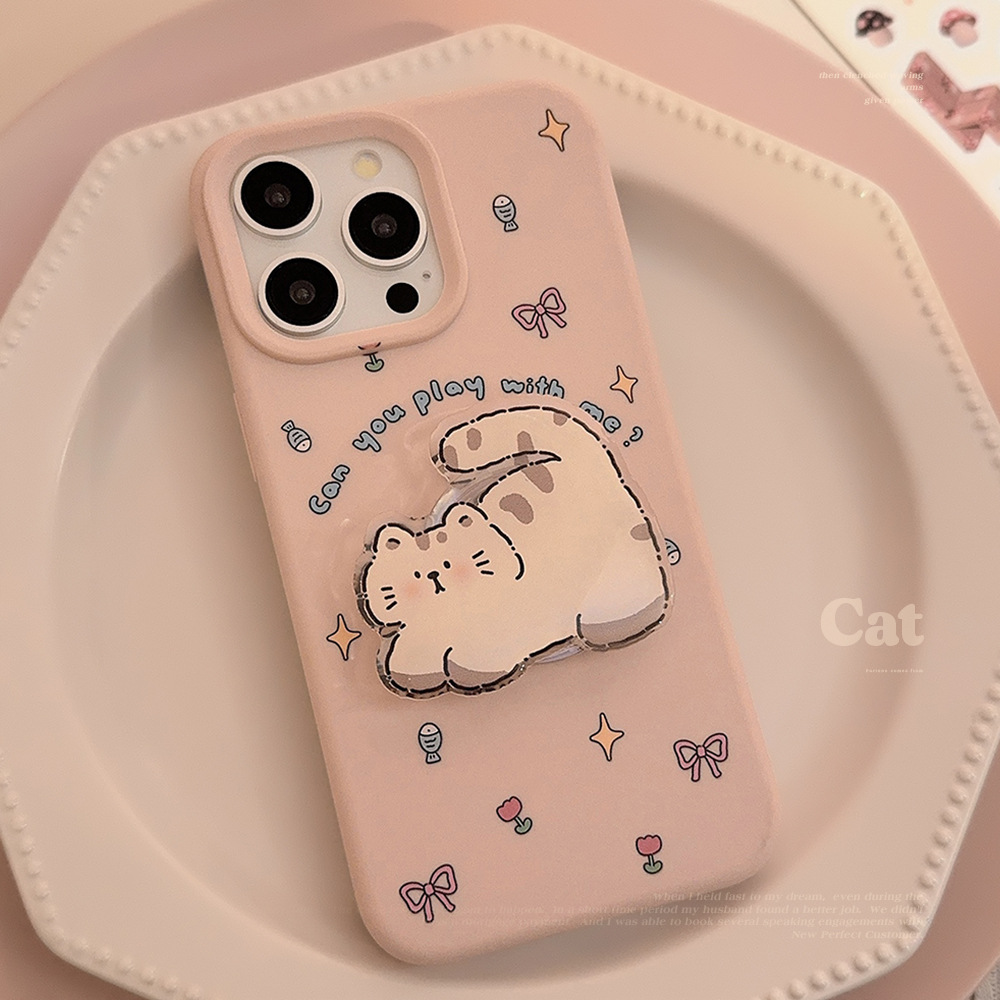 Korean Pink Cartoon Fat Cat St - Phone Cases Girly のレビューと価格