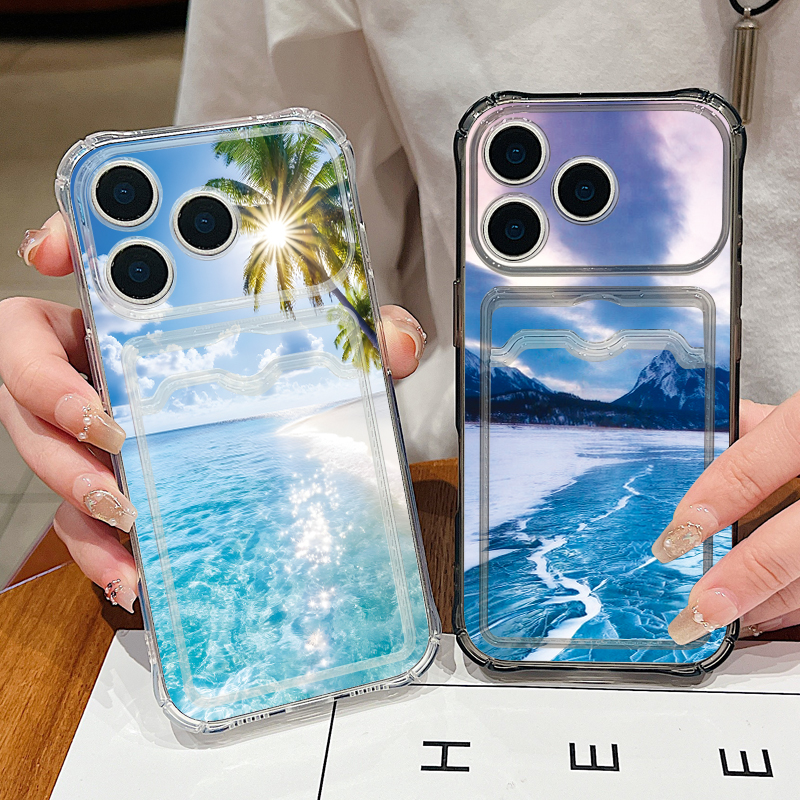 Card Pocket Clear TPU Phone Ca - Phone Cases Beach のレビューと価格