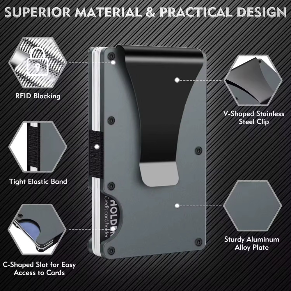 Aluminum Alloy Rfid Blocking C - Card Holder Slim Case のレビューと価格