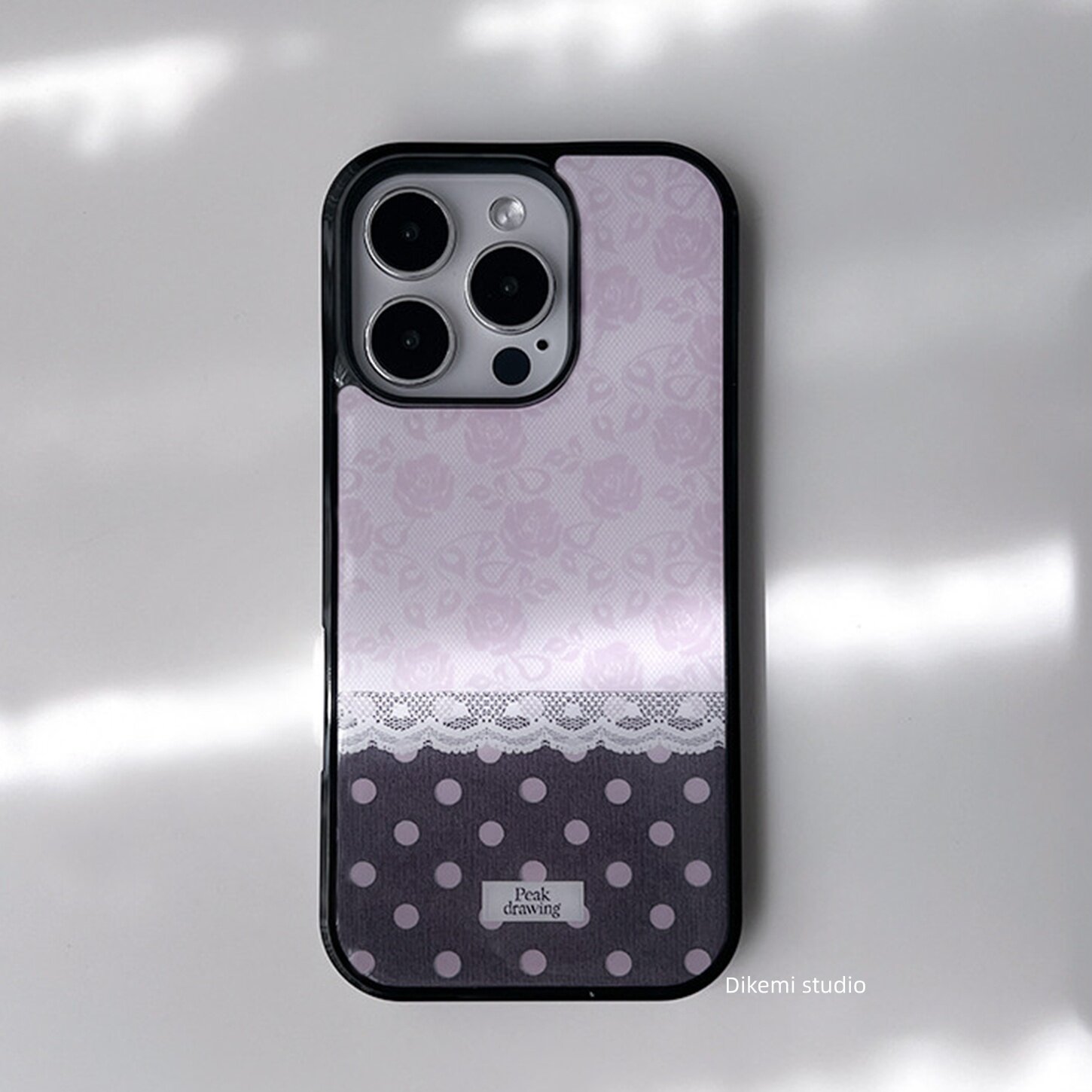 Korean Ins Pink Rose Lace Polk - Phone Cases Polka Dot のレビューと価格