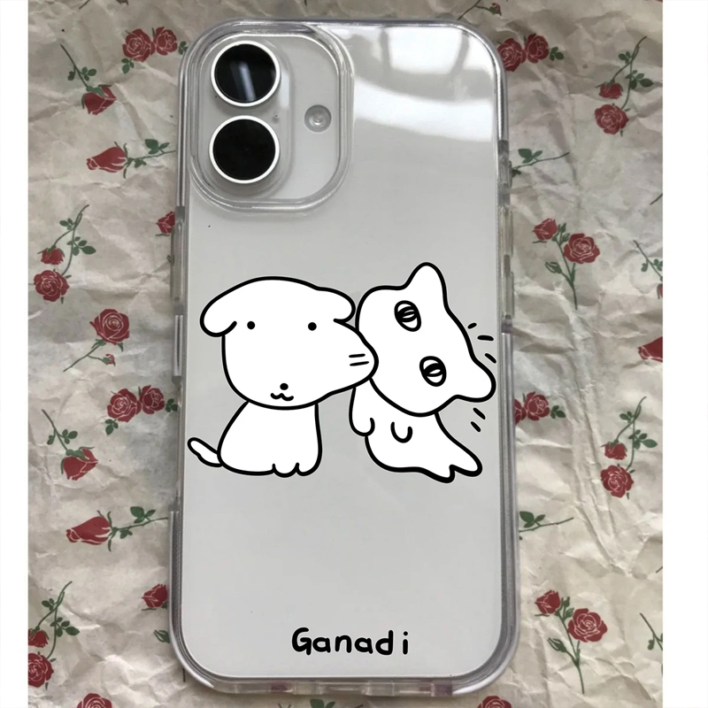 Korean Simple Cute Cartoon Pup - Phone Cases Cat のレビューと価格