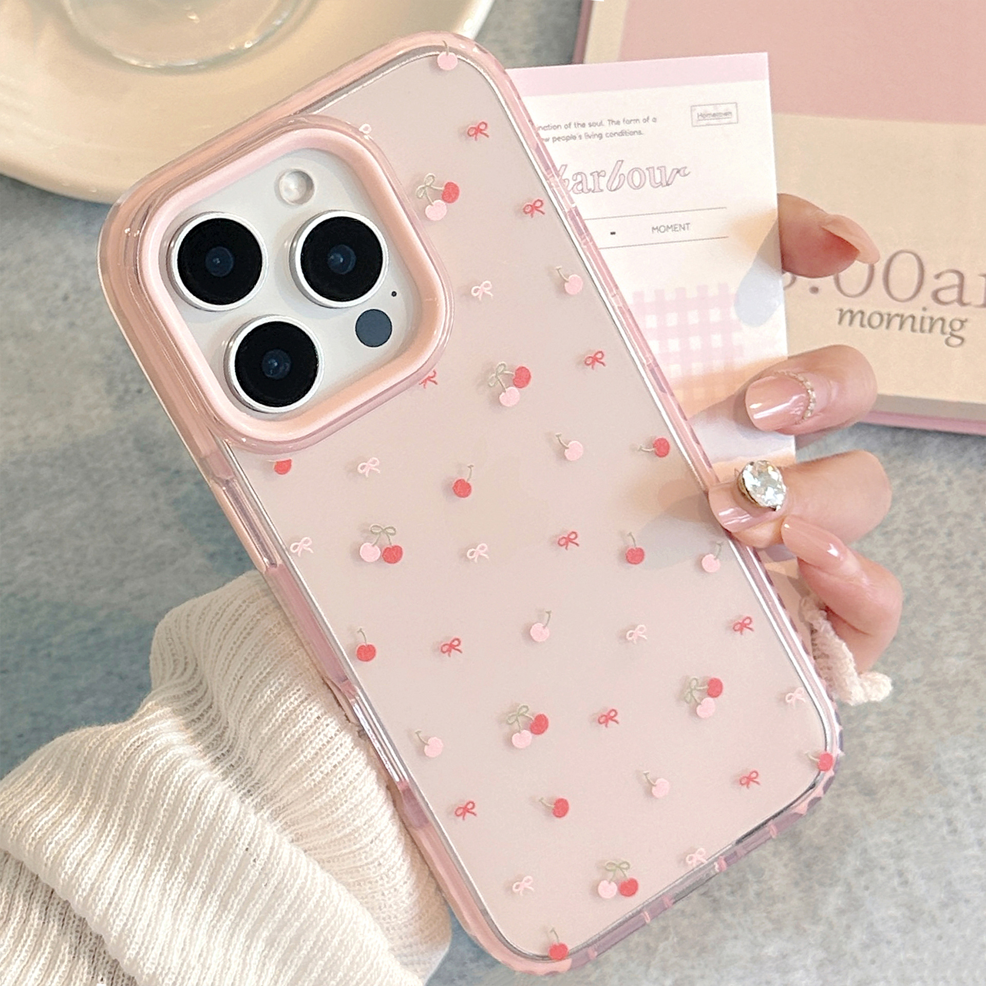Korean Full Screen Cherry Bowk - Phone Cases Korean のレビューと価格