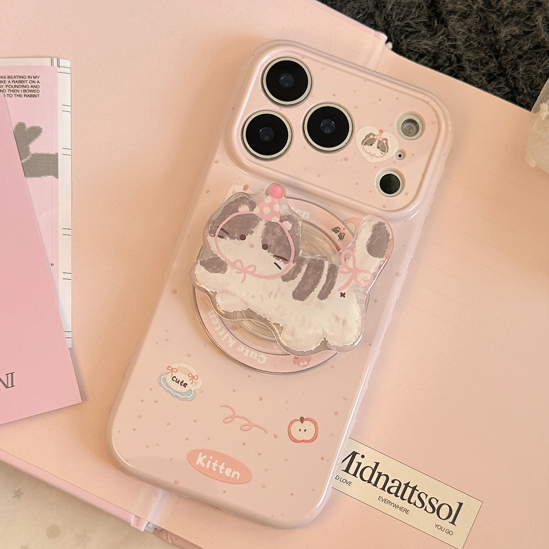 Korean Pink Polka Dot With Car - Phone Cases Girly のレビューと価格