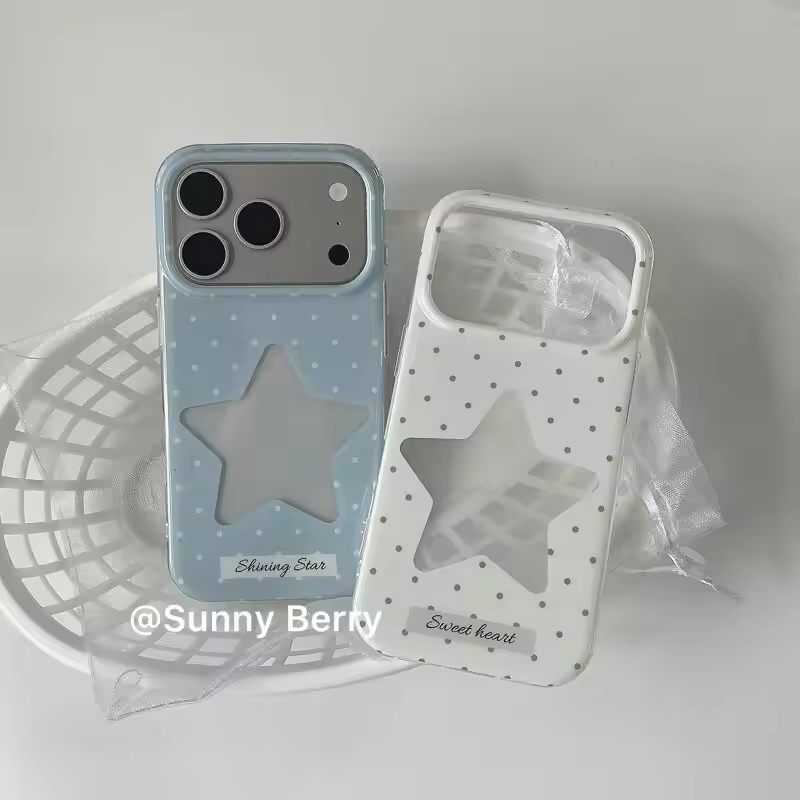 Minimalist Fresh Blue and Whit - Phone Cases Polka Dot のレビューと価格