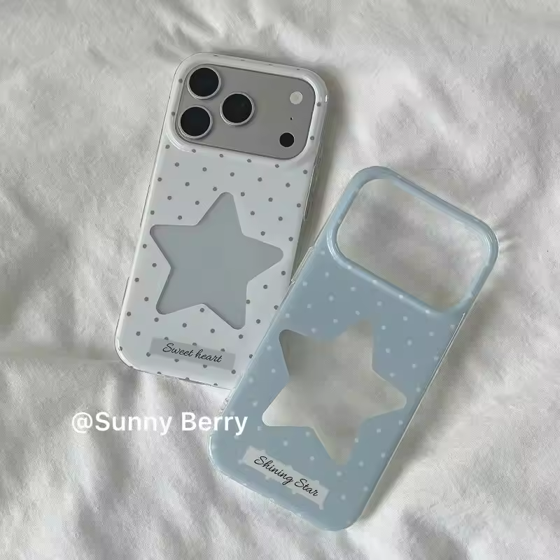 Minimalist Fresh Blue and Whit - Phone Cases Polka Dot のレビューと価格