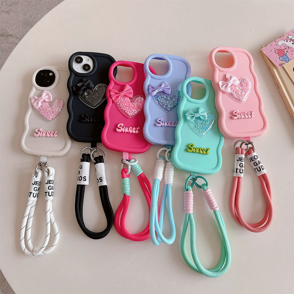 Love Heart Bow Wavy Soft Phone - Phone Cases Ugly のレビューと価格