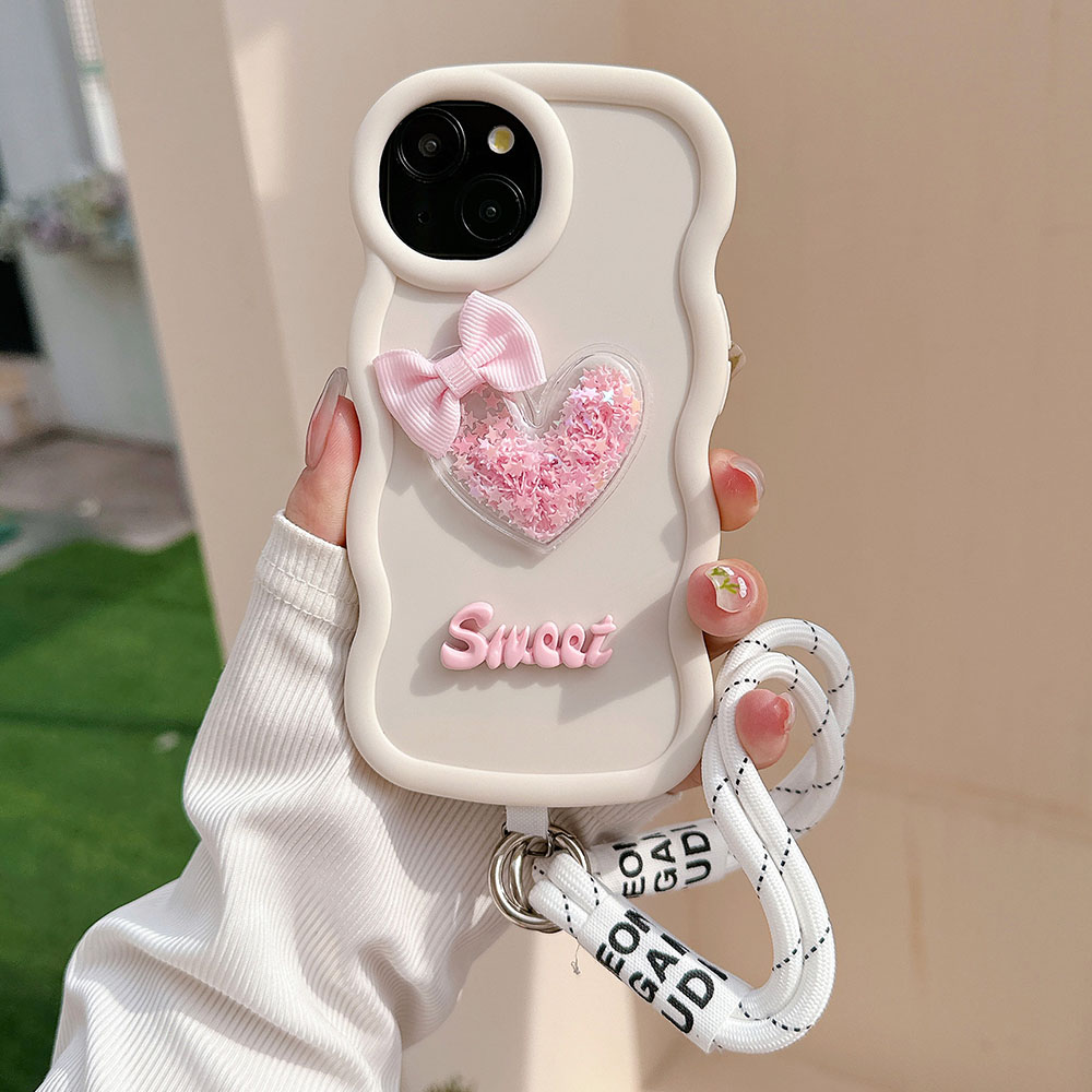 Love Heart Bow Wavy Soft Phone - Phone Cases Ugly のレビューと価格