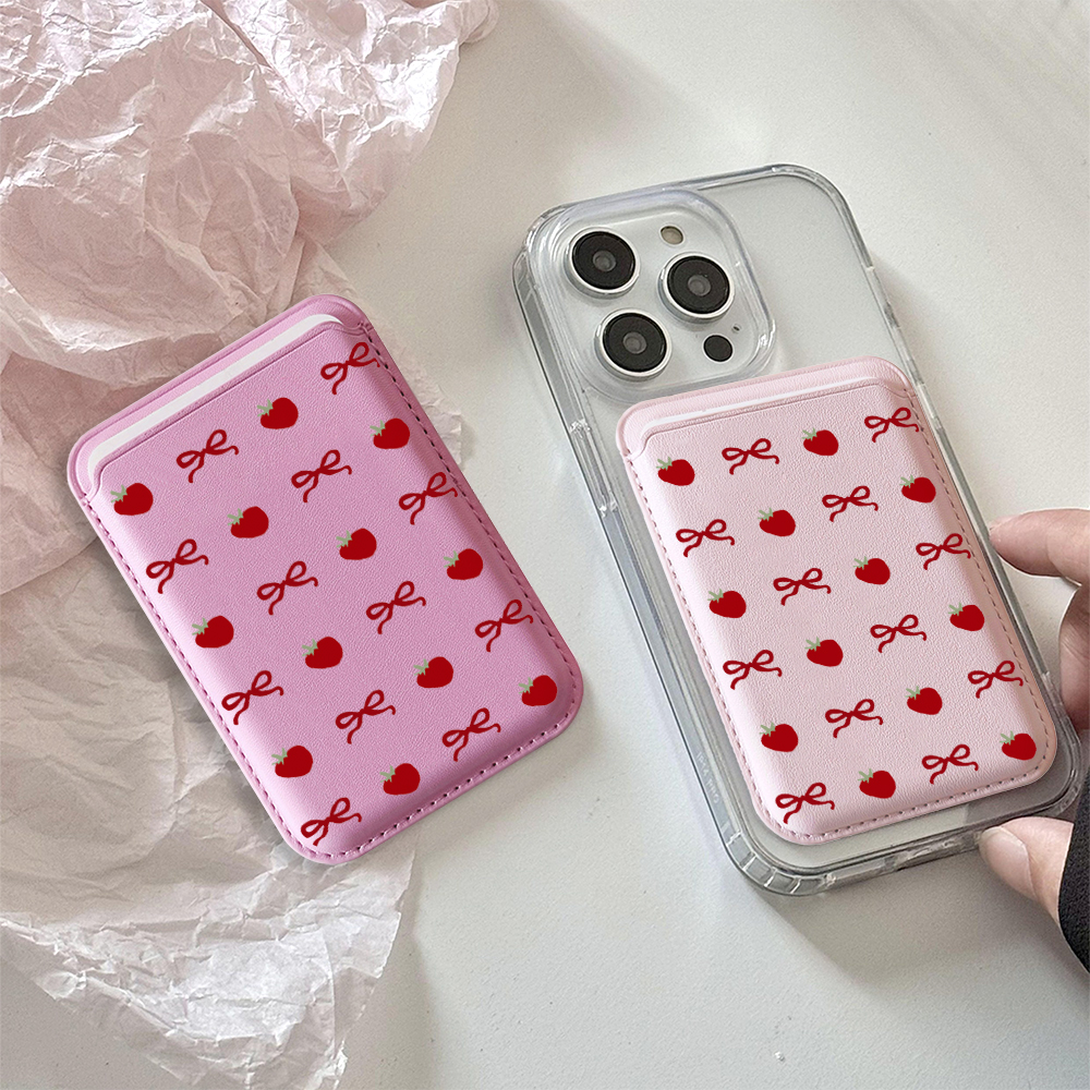 Strawberry And Bow Phone Card  - Card Holder Slim Case のレビューと価格