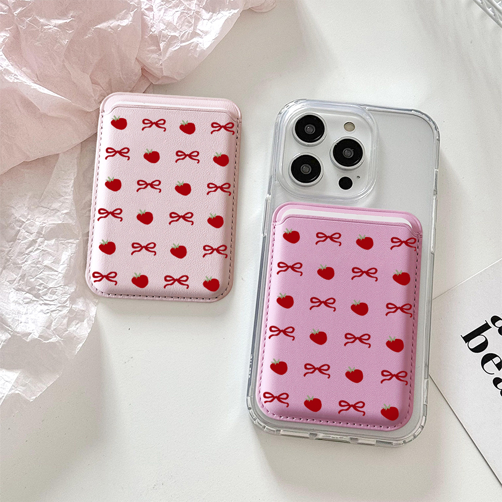 Strawberry And Bow Phone Card  - Card Holder Slim Case のレビューと価格